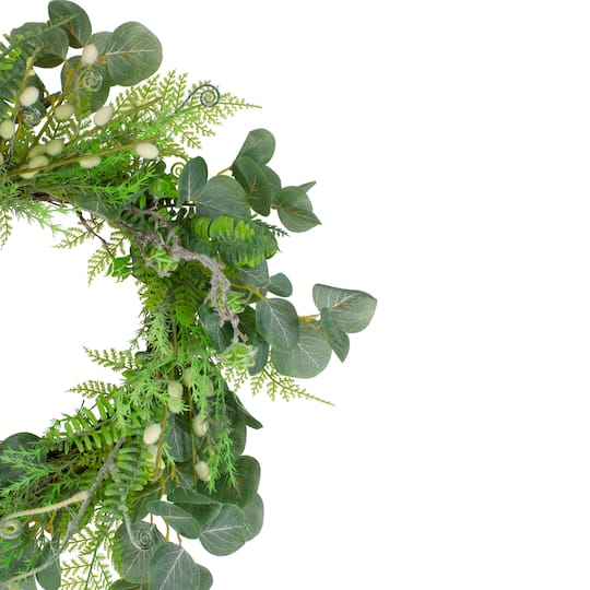 21" Green Eucalyptus & Foliage Springtime Floral Wreath